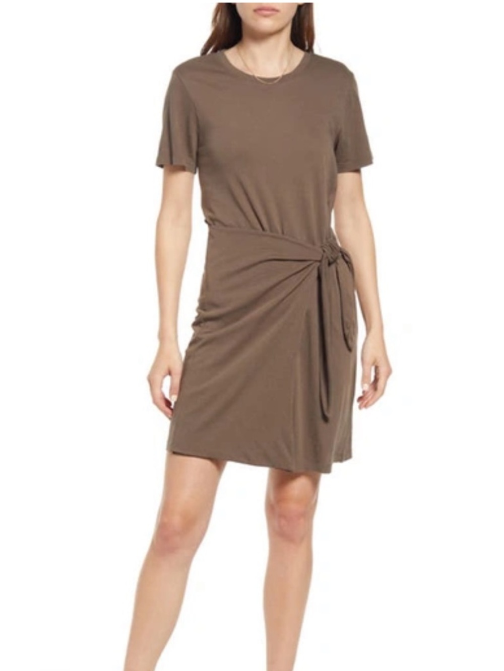 Rails Edie tie waist 100% cotton tshirt mini summer dress in clr canteen sz L